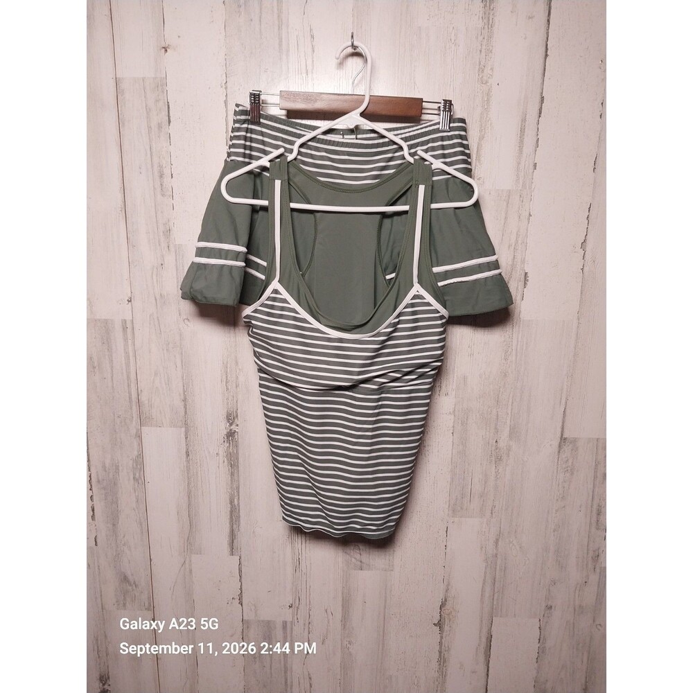 Summer Mac Mae Blouson Tankini Swimsuit XL Green
